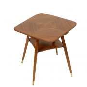 Kwadratowy stolik kawowy z półką i ruchomym blatem, Niemcy lata 60.