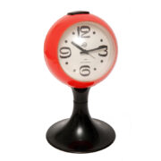 Plastikowy pomarańczowo-czarny zegar z funkcją budzenia marki Victoria, Rumunia, Space Age, lata 70.