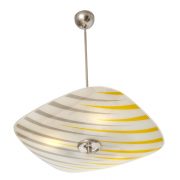 Szaro Żółta Szklana Lampa Sufitowa, Napako, Czechosłowacja, lata 60.