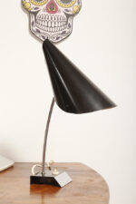 Czarna metalowa duża lampa biurkowa „Zakonnica” TYP 0513 z pochylnym zdejmowanym kloszem, Josef Hůrka dla Napako, Czechosłowacja, lata 70. - obrazek 26