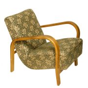 Fotel projektu duetu Karel Koželka & Antonín Kropáček, Wersja Zielona, Interier Praha, Czechosłowacja, lata 50.