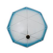 Owalny mleczno niebieski szklany kinkiet, Polska lata 60.