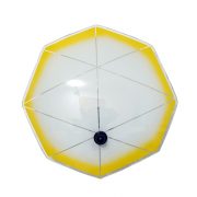 Owalny mleczno żółty szklany kinkiet, Polska lata 60.