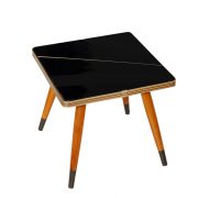 Kwietnik, nieduży stolik pomocnik, stojak ze szklanym blatem, lata 60.