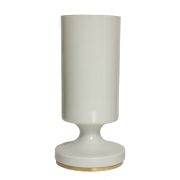 Mleczno biała szklana lampa biurkowa, proj. Ivan Jakeš dla Osvětlovací Sklo, Czechosłowacja, lata 70.