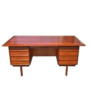 Mahoniowe dwustronne biurko, Dania, lata 60. XX wieku