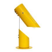 Żółta metalowa minimalistyczna lampa biurkowa Szarvasi TYP SZV 119, Węgry, lata 60.