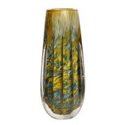 Szklany wazon z Huty Szkła Kryształowego „Julia”w Piechowicach, proj. Regina i Aleksander Puchała, Polska, lata 70.