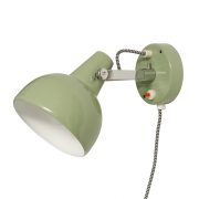 Zielony metalowy kinkiet z czarno-białym kablem, Josef Hůrka dla Lidokov, Czechosłowacja, lata 60.