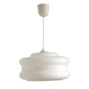 Mlecznobiała szklana lampa wisząca, Czechosłowacja lata 70.