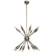 Chromowana 16 punktowa lampa wisząca SPUTNIK, Niemcy, lata 80.