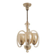 Duża całkowicie szklana trzypunktowa lampa sufitowa, Czechosłowacja, lata 50.