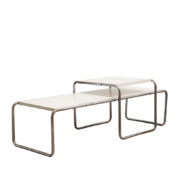 Dwa stoliki z serii Laccio, proj. Marcel Breuer (1902–1981) dla firmy Gavina, Włochy, lata 60.