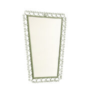 Zielone lustro trapez w metalowej ramie, Mines - Spółdzielnia Pracy Skarżysko-Kamienna, Polska, 1974 rok