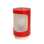 Biało-czerwona plastikowa lampka nocna/biurkowa "Cosmonauta" Typ 215 07 01, Czechosłowacja, lata 70.