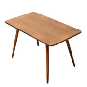 Brązowy prostokątny stolik kawowy/ława z lakierowanym blatem, lata 60.