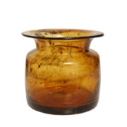 Bursztynowy szklany wazon, proj. Józef Podlasek, Huty Szkła „Zawiercie” w Zawierciu, lata 70.