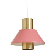Różowo złota lampa wisząca LIFE, proj. Jo Hammerborg dla Fog & Mørup, Dania, lata 70.