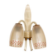 Dwupunktowy szklany "romantyczny" kinkiet, Napako, Czechosłowacja, lata 60.