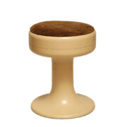 Plastikowy stołek Space Age "Tulipan" z tapicerowanym siedziskiem, Isoklepa, Niemcy, lata 70.