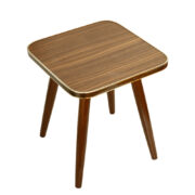 Brązowy kwietnik/mały stoliczek/pomocnik z laminowanym kwadratowym brązowym blatem, Niemcy, lata 60.