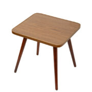 Brązowy kwietnik/mały stoliczek/pomocnik z laminowanym prostokątnym brązowym blatem, Niemcy, lata 60.