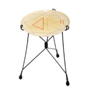 Składany kwietnik/mały stoliczek/pomocnik z plastikowym wyjmowanym blatem/tacą, Czechosłowacja, lata 50-60.