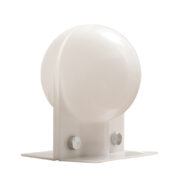 Mlecznobiała nieduża symetryczna lampa biurkowa/nocna z tworzywa sztucznego "Sirio", projekt Sergio Brazzoli & Ermanno Lampa dla Guzzini, Włochy, lata 70.