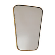 Lustro na ścianę w złotej metalowej ramie w stylu Rockabilly, Niemcy, lata 60.