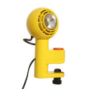 Żółta plastikowa lampa nablatowa Concentra Agilo Typ 42 701, proj. Schlagheck Schultes Design dla Osram, Niemcy, 1977 rok