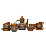 Porcelitowy serwis do kawy/herbaty Nefryt, Mirostowickie Zakłady Ceramiczne, proj. Adam Sadulski, Polska, lata 60.