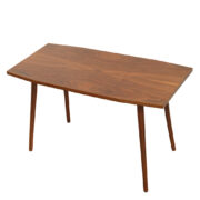 Orzechowa prostokątna ława, stolik kawowy/okolicznościowy, Polska, lata 60.