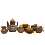 Porcelitowy serwis do kawy/herbaty Nefryt (nr. 2), Mirostowickie Zakłady Ceramiczne, proj. Adam Sadulski, Polska, lata 60.