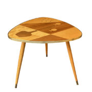 Intarsjowany klasyczny stolik kawowy z lakierowanym blatem, Niemcy, lata 60.