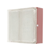 Różowy metalowy kinkiet/plafon z kloszem z grubego fakturowego szkła, Napako, Czechosłowacja, lata 70.