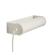 Metalowy biały kinkiet z ruchomą głowicą z poziomą i pionową orientacją firmy G&G, Holandia, lata 80.