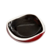 Czerwono-czarna porcelanowa popielniczka, proj. Zofia Przybyszewska, Zakłady Porcelany Stołowej Ćmielów, Polska, lata 60.