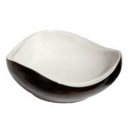 Czarno-biała porcelanowa popielniczka, proj. Zofia Przybyszewska, Zakłady Porcelany Stołowej Ćmielów, Polska, lata 60.