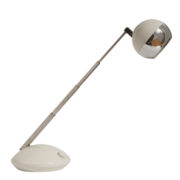 Biała plastikowa teleskopowa lampka biurkowa Eichhoff-Werke, Typ E 3371, Niemcy, lata 70