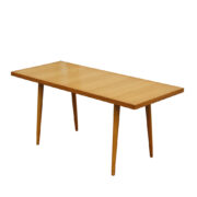 Jasna prosta ława/stolik kawowy na toczonych nogach, Jitona Soběslav, Czechosłowacja, lata 60.