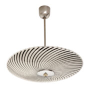 Mleczno-biała szklana trzypunktowa lampa sufitowa „Parasolka”, Kamenický Šenov, Czechosłowacja, lata 60.