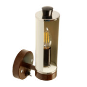 Kremowo-brązowy metalowy kinkiet w stylu art deco, Napako, Czechosłowacja, lata 60.