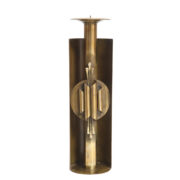 Ręcznie wykonany brutalistyczny metalowy świecznik, Czesław Palczewski, Polska, lata 70.