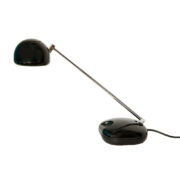 Czarna plastikowa, teleskopowa lampka biurkowa, Niemcy, lata 70