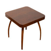 Ciemny orzechowy stolik kawowy TYP H-259 "Pająk", Jindřich Halabala, UP Závody, Czechosłowacja, lata 50.