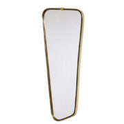 Nieregularne lustro na ścianę w złotej metalowej ramie z czarnym paskiem w stylu Rockabilly, Niemcy, lata 60.