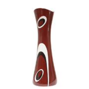 Porcelanowy brązowy wazon "Kostka" z geometrycznym wzorem, ZPS Ćmielów, proj. Danuta Duszniak, wzór z 1957 roku