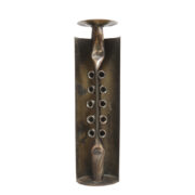 Ręcznie wykonany brutalistyczny metalowy świecznik Nr 1, Czesław Palczewski, Spółdzielnia Pracy "Folklor", Polska, lata 80.