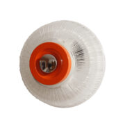 Okrągły szklany kinkiet w stylu Memphis z pomarańczowym metalowym środkiem, Napako, Czechosłowacja, lata 70.