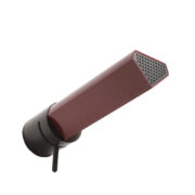 Bordowy minimalistyczny kinkiet "Caltha" z obrotową głowicą, Gianfranco Frattini dla firmy Luci, Włochy, projekt z 1981 roku